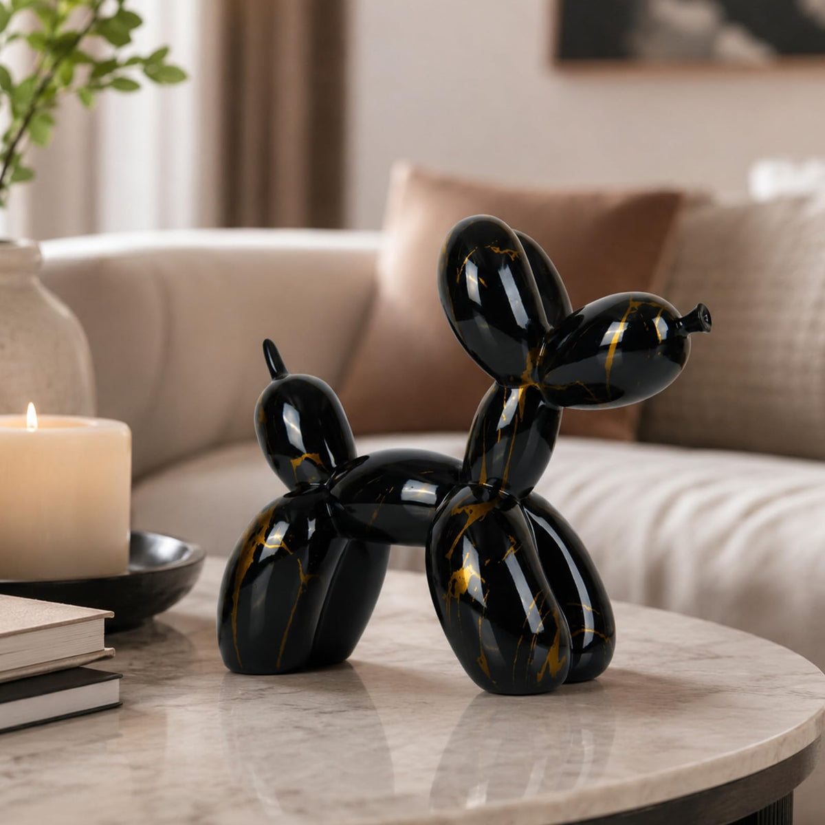 XIAOMAGG Creative Balloon Dog Sculpture Modern Home Decoration Trendy Animal Art Ornaments Collection Figurine Bedroom Living Room Office Desktop Resin Decors
