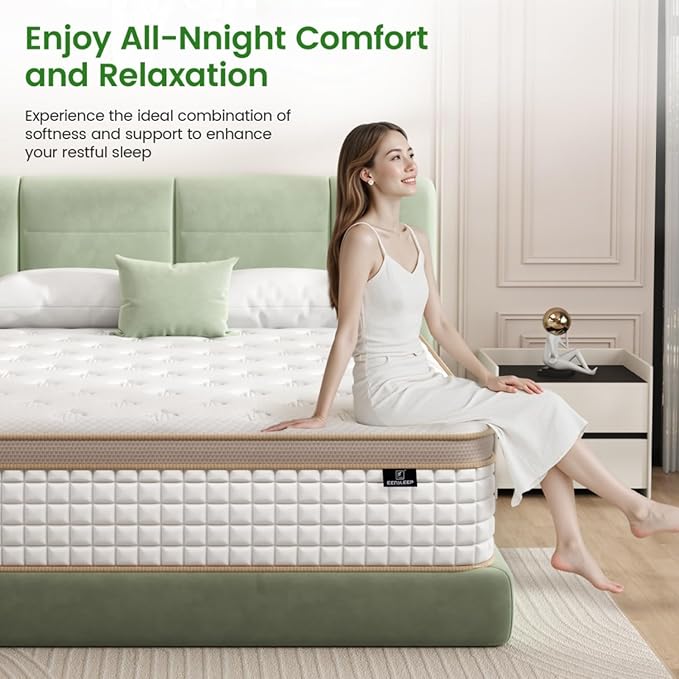 Firm California King Mattress, [Enhanced] 12 Inch Cal King Size Hybrid Mattress with Gel Memory Foam & Independent Pocket Springs, Pressure Relief, Strong Edge Support, 365-Night Trial, CertiPUR-US