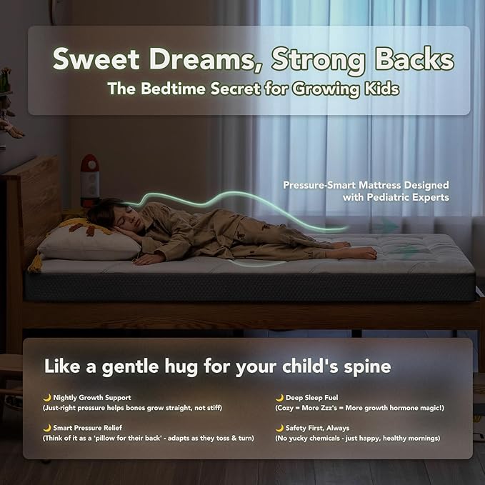10 Inch Queen Memory Foam Mattress- CertiPUR-US Certified Foam Mattress in a Box -Medium Firm Support for Pressure Relief with Washable Bamboo Fiber Cover for Kid Single Bunk Trundle Bed
