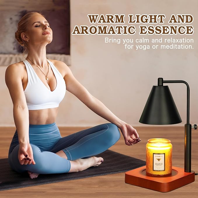 Modern Candle Warmer Lamp with Timer, Black Candle Lamp Warmer for Jar Candles, Birthday Gifts for Men, Dad, Women, Mom, Adjustable Metal Candle Lamp Dimmable,Christmas Gifts, Vintage Home Decor