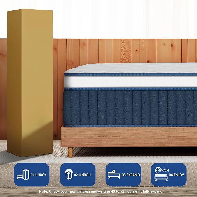 inight Queen Mattress, 14 Inch Hybrid Mattress Queen Size in a Box, Enhanced Upgrade Individual Zone Pocket Springs, Breathable Comfort, Motion Isolation, Pressure Relief, Durable, Medium Firm, Bliss