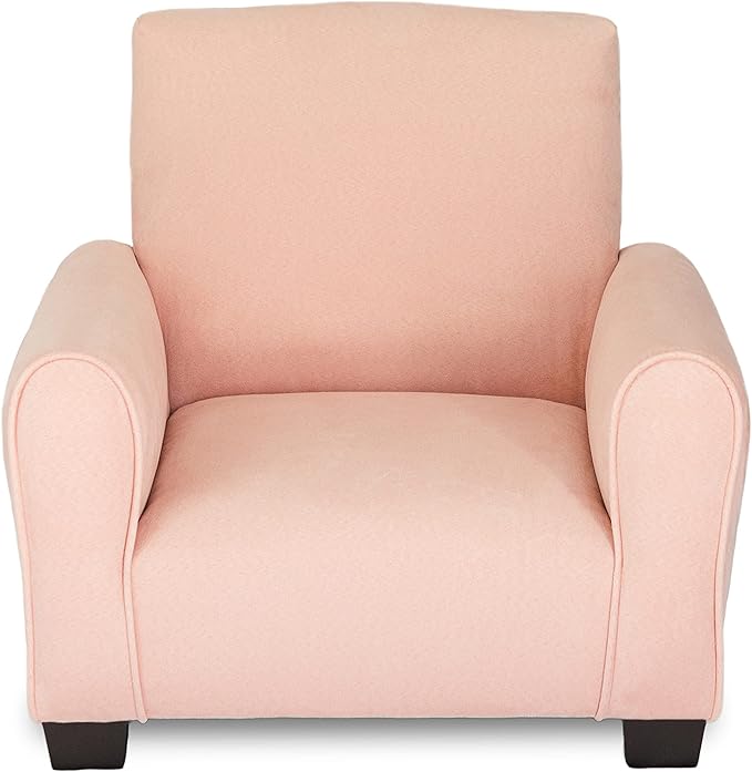 Kid Rocking Chair for Toddlers, Child Chair for Little Kids, Upholstered Toddler Armchair for Children, Comfy and Cute Little Kid Chairs (Legs, Blush)