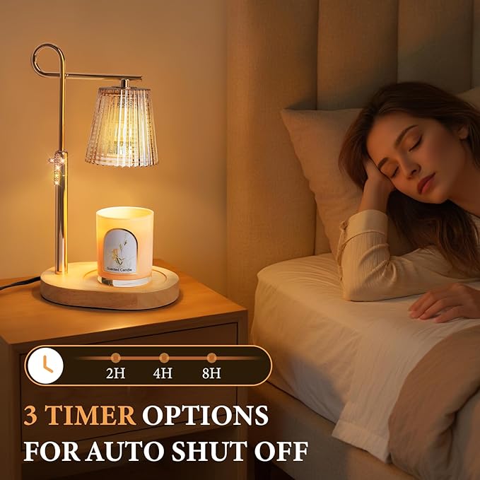 SHARE&CARE Candle Warmer Lamp - Metal Wax Melter with Timer & 4 Dimming Modes, Gift-Ready for Women, Christmas, Birthday (Black)