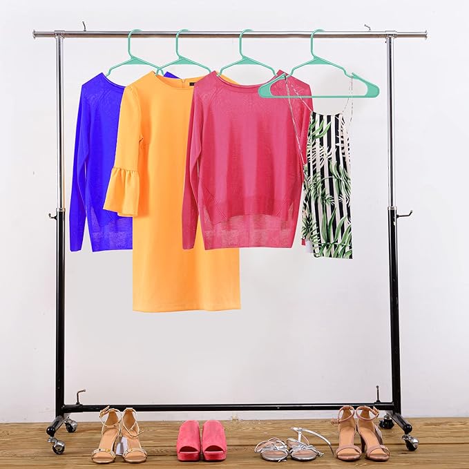 Utopia Home Plastic Hangers 30 Pack - Perfect Space Saving Clothes Hanger - Durable and Strong - Perfect Closet Organizers with Shoulder Grooves (Aqua)