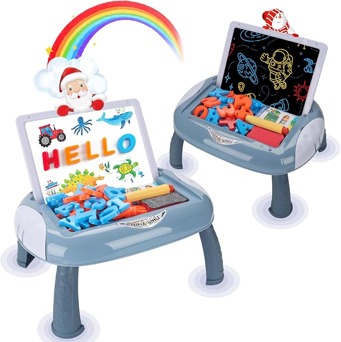 Toy for 1-2 Year Old Boys, Toddlers Toys with Magnetic Letters and Numbers, Art Easel for Kids 1 2 Year Old, Boy Birthday Christmas Gifts (Blue)