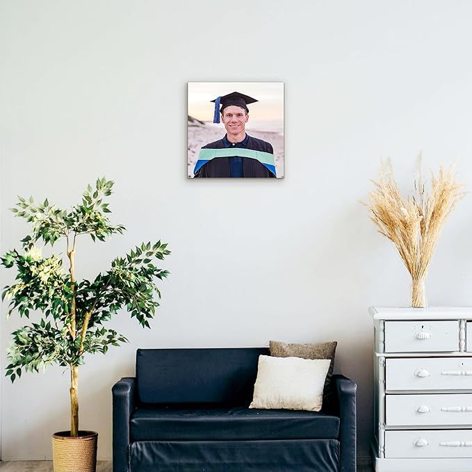Custom Graduation Canvas Prints with Your Photos,Graduation Decorations, Personalized Graduation Canvas Wall Art Gifts Idea for Daughter, Son, Sibling or Friend (8" X 8")