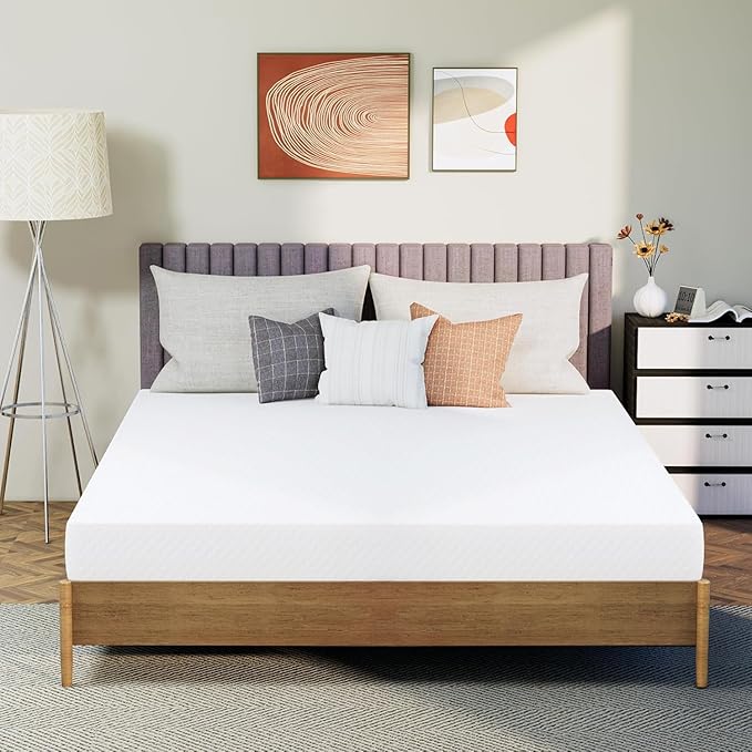 Neo Sleep 6 Inch Queen Cooling Gel Memory Foam Mattress Medium Firm CertiPUR-US Certified Foam, Mattress in a Box Enhanced Pressure Relief Removable Soft Cover No Fiberglass (Queen, 6 in)