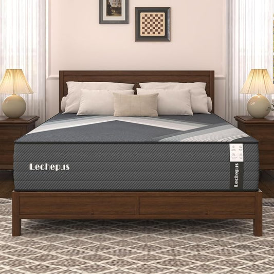 Full Mattress 10 Inch,Lechepus 5-Zone Medium Firm Mattress with Lumbar & Shoulder Support, Hybrid for Pressure Relief,Edge Support & Motion Isolation, Fiberglass Free & CertiPUR-US
