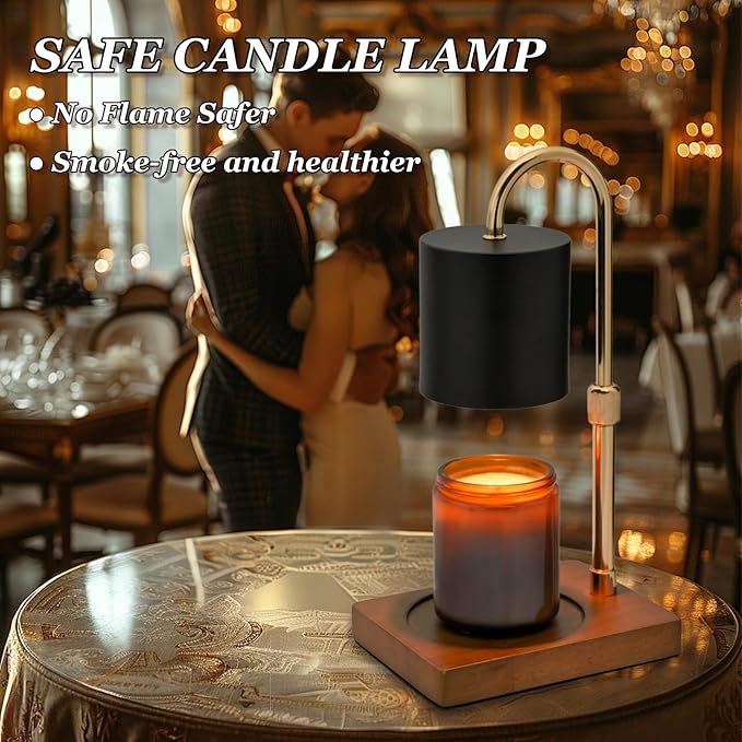 Candle Warmer Lamp Timer - Electric Candle Lamp Warmer, Birthday Gifts for Women, for Mom, House Warming Gifts New Home, Candle Warmer for Jar Candles with 2 Bulb GreyBlack