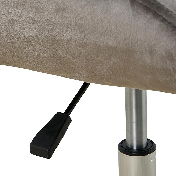 Furnimart 360° Swivel Rolling Desk Chair, Height Adjustable Vanity Chair with Silver Legs, Cute Task Chair with Wheels for Dorm Bedroom Studying Small Places (Velvet Gray)