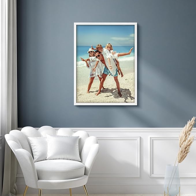 wall26 Custom Framed Poster Wall Art for Living Room, Bedroom Canvas Prints for Home Decoration Ready to Hang - 8"x10" White