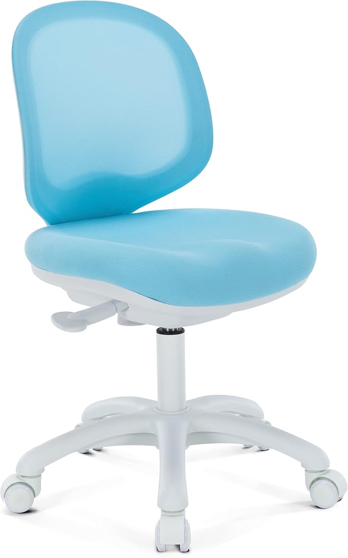 Kids Desk Chair, Boy's Girl's Child Children Study Office Computer Chair, Ergonomic Design, Adjustable Height and Seat Depth (Sky Blue)