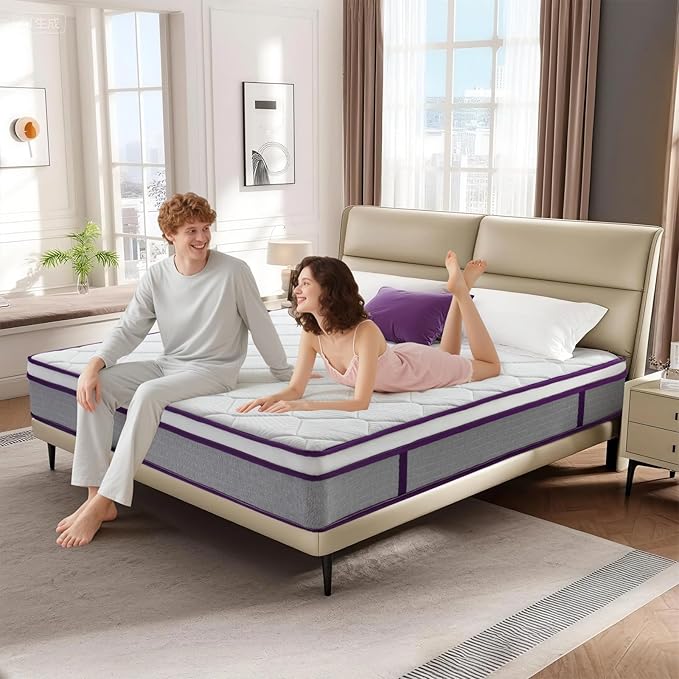Twin Size Mattress, 10 Inch Hybrid Mattress with Pocket Spring,Cool Gel Memory Foam Mattresses in a Box,Medium Firm Twin Mattress for Pressure Relief,Fiberglass Free,CertiPUR-US Certified