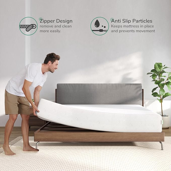 Novilla Twin Mattress, 6 Inch Twin Memory Foam Mattress for Pressure Relief & Comfort Sleep, Removable Washable Cover,CertiPUR-US Certified Mattresses in a Box，Medium Firm