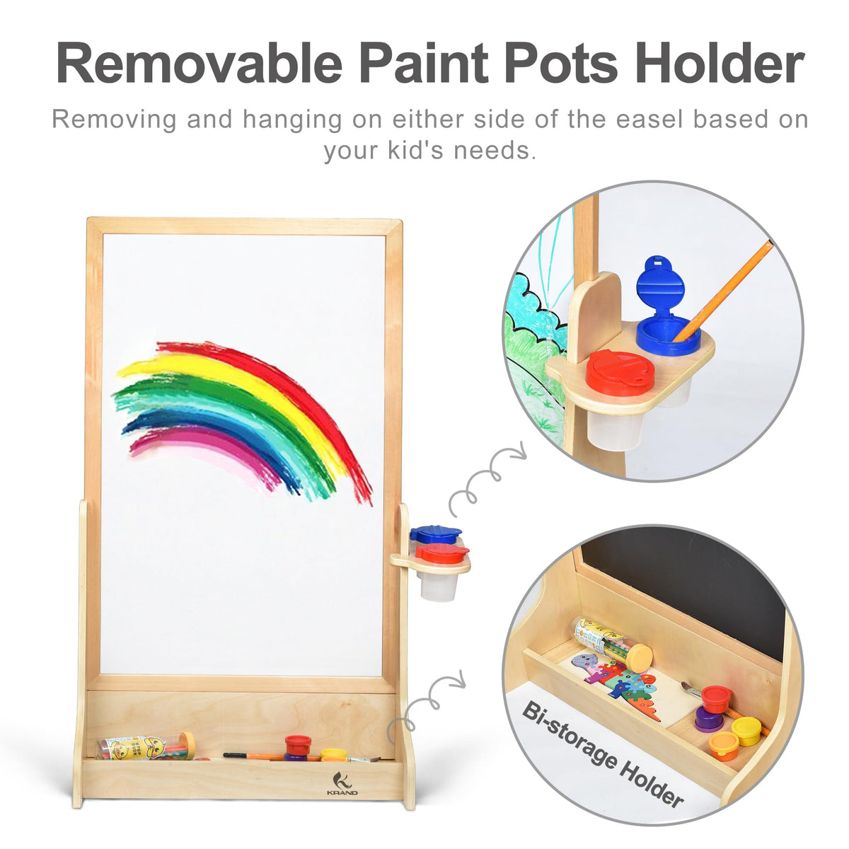 KRAND Double-Sided Plexiglass Painting Art Easel, Easy to Clean, Kids Drawing Board On Both Sides, Fun Arts and Crafts Activity for Boys and Girls