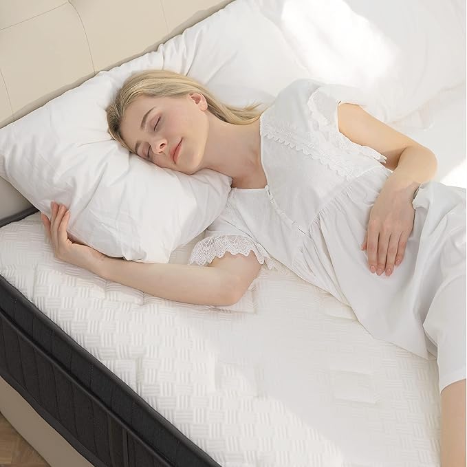 King Mattress, 14 Inch Hybrid Mattress in a Box with Gel Memory Foam and Pocket Spring, Medium Feel, Cooler Sleep & Pressure Relief, 76”*80”, 120 Nights Risk-Free Trial