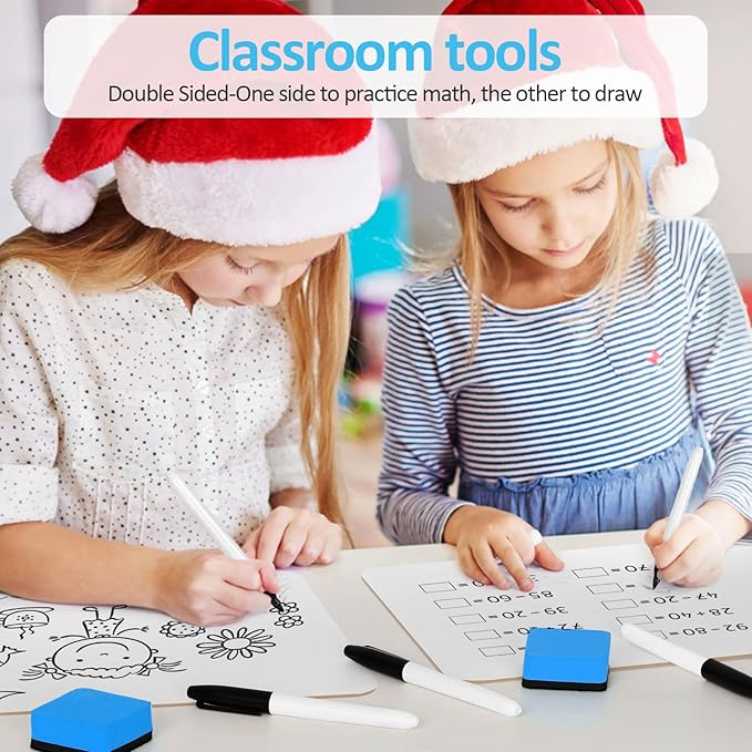 Dry Erase LapBoards, PANDRI 26 Pack Double Sided 12.5 x 9 Inch Whiteboards with 26 Erasers and 26 Markers, Dry Erase Boards for Kids Students Classroom Teacher Supplies