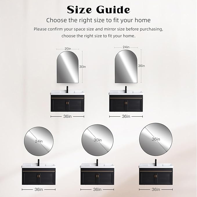 White Round Mirror 24 Inch,Circle Bathroom Vanity Mirror for Wall,Hanging Modern Tempered Glass Mirror for Entryway or Living Room