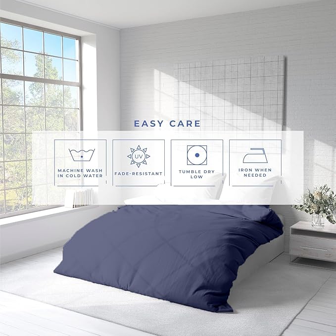 Kotton Culture 120"x120" 3 Pc Super King Plus/Super Oversize King Duvet Cover Set 100% Egyptian Cotton - 600 TC, Zipper Closure & Corner Ties - Fits Only Extra Large Inserts - Mediterranean Blue