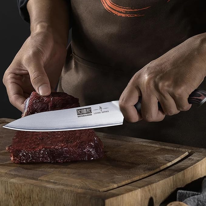 6 Inch Kitchen Knife, Ultra Sharp Japanese High Carbon Stainless Steel Chef Knife, Multipurpose Kitchen Utility Knife with Ergonomic Pakkawood Handle