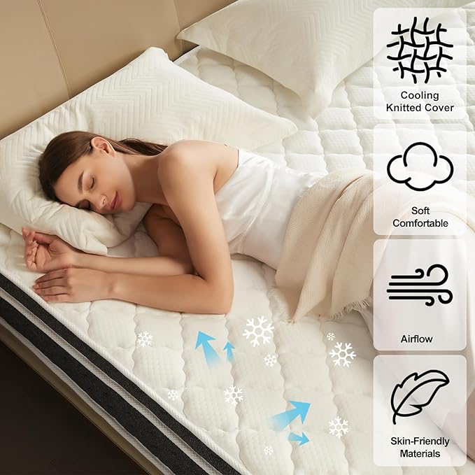 Full Mattress 12 Inch Full Size Hybrid Mattress - Memory Foam & Individually Pocket Coils Springs | Pressure Relief | Motion Isolation, Edge Support | CertiPUR-US Certified | Medium Firm