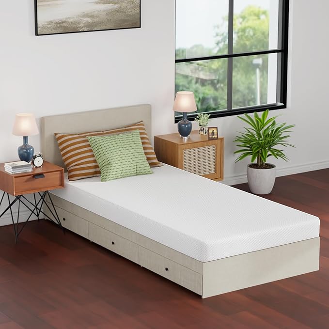 FDW 5 Inch Gel Memory Foam Mattress Medium-Firm Mattress for Pressure Relief & Cooler Sleep Mattress for Kid Adults CertiPUR-US Certified Mattress in a Box,Twin XL