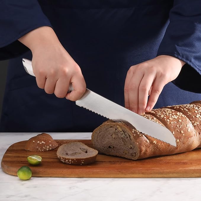 Cangshan HELENA Series 502100 German Steel Forged 8" Bread Knife (White)