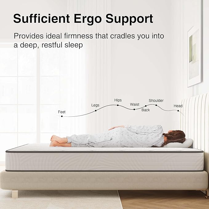 Novilla Twin XL Mattress, 8 Inch Twin XL Hybrid Mattress with Comfy Support, Bed Mattresses in a Box with Individual Pocket Springs for Motion Isolation & Pressure Relief, Certipur-Us Certified