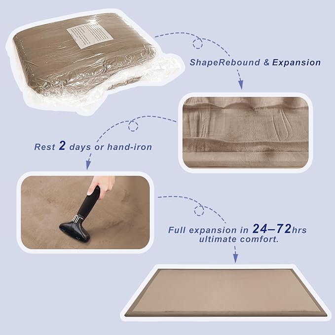 Baby Play Mat for Floor, 1.3" Thick Memory Foam Muscle Playpen Cushion, Soft Coral Velvet Tummy Time Mat with Non-Slip Backing, Water Repellent Child Nursery Rug for Toddlers, Kids (Beige, 39X59)