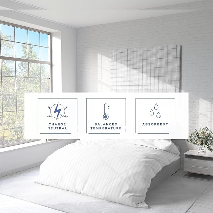 Kotton Culture 1 Pc King Size Duvet Cover Only -100% Egyptian Cotton Sateen 600 Thread Count Ultra Soft Premium Durable Comforter Cover Zipper Closure & Corner Ties (Striped White, King 102"x94")