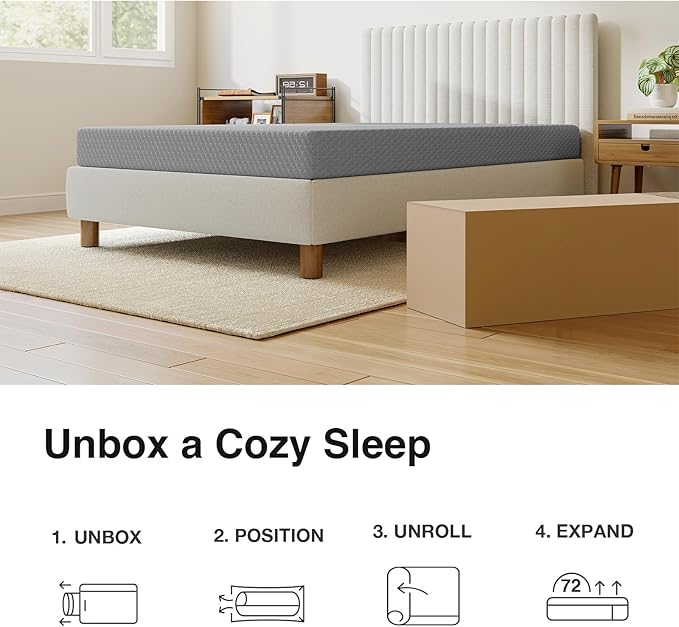 Novilla 8 Inch Twin Mattress, Cooling Memory Foam Mattress Twin Size for Quick Asleep & Pressure Relief, Twin Bed Mattresses with Thermally Balanced Foam Core for Enhanced Support & Breathability