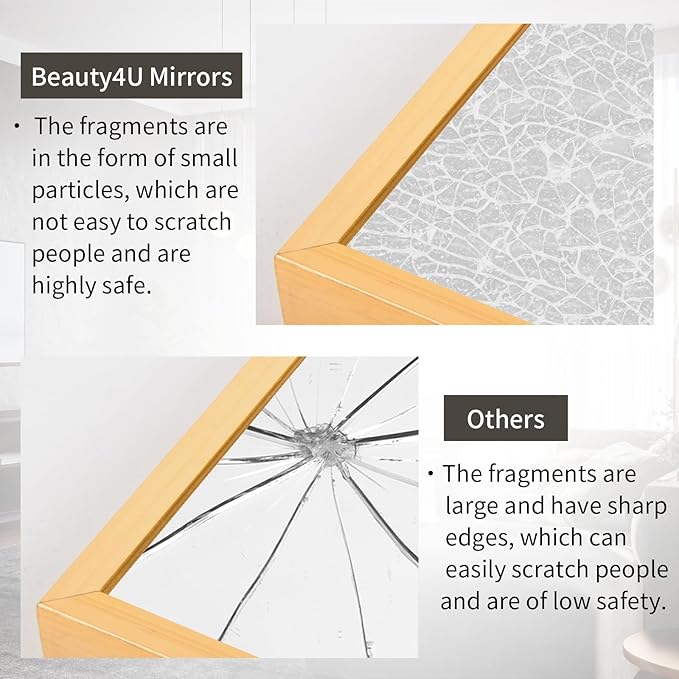 Beauty4U 76" x 34" Large Full Length Mirror with Stand, Gold Wall Mounting Full Body Mirror, Metal Frame Full-Length Mirror for Living Room, Bedroom