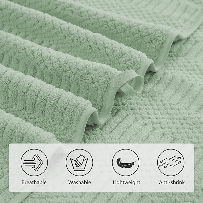 4 Pack Oversized Bath Towels Set 35"x70" Light Green Extra Large Bath Sheet Chair Towels, 600 GSM Ultra Soft and Absorbent Towels for Bathroom, Quick Dry Towel for Gym Hotel Camp Pool