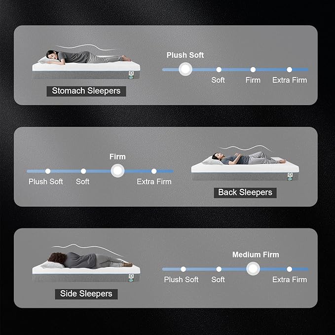 Vipbear 12 Inch Memory Foam Mattress Queen Hybrid Medium Firm Mattresses in a Box Cooling Gel Bed Therapeutic Firm Support Comfort for Back Pain, Pressure Relief, CertiPUR-US Certified, Made in USA