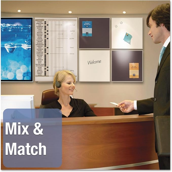 Quartet Matrix Modular Magnetic Whiteboard, 34" x 23", Includes Tray and Marker, Silver Aluminum Frame (M3423)