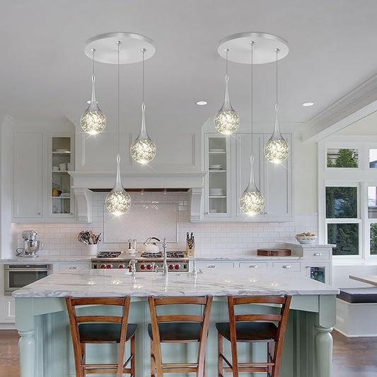 Flashing God 3 Light Bubble Dimmable Crystal Chandelier Chromed Finished Ceiling Hanging Lights Over Table Foyer Entrance Chandeliers