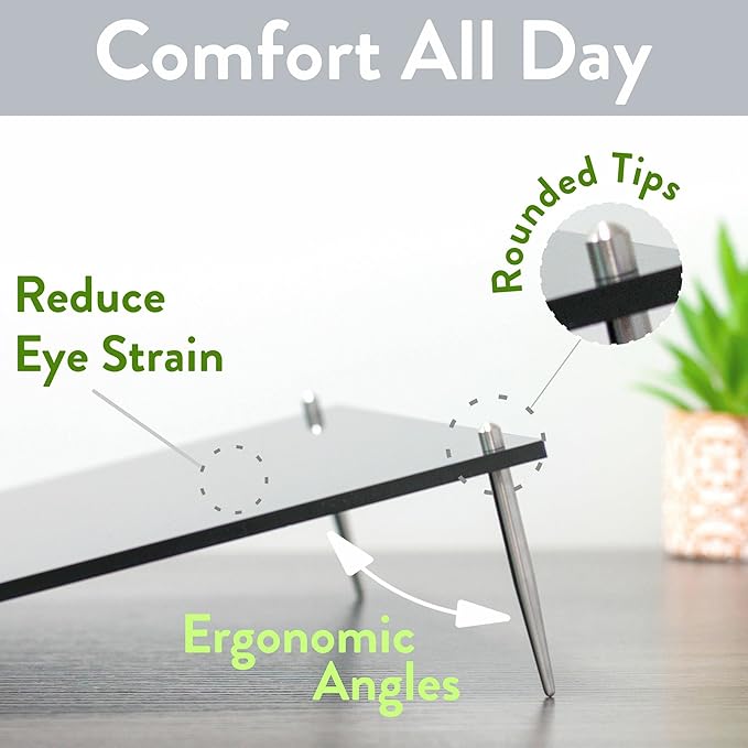 Desk Dry Erase Board with Erasable Marker | White, Black, Clear Acrylic Whiteboard Surface | Angled Writing Tablet | Personal Organizer with Daily Schedules | Weekly to-Do Lists (Black - 12x16)