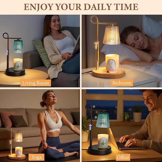 SHARE&CARE Candle Warmer Lamp - Metal Wax Melter with Timer & 4 Dimming Modes, Gift-Ready for Women, Christmas, Birthday (Black)
