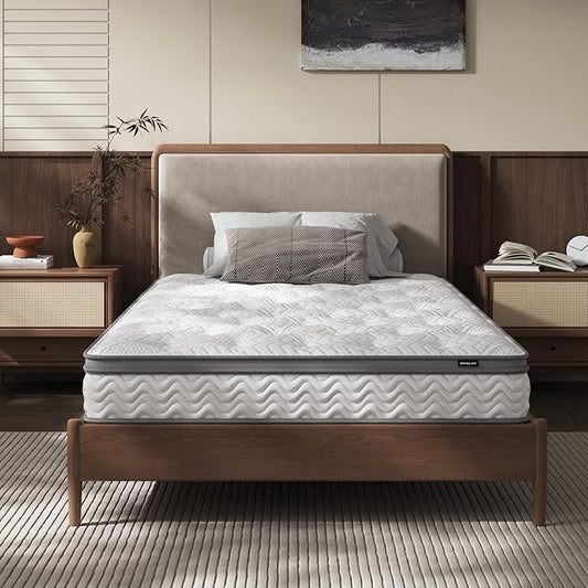 6 Inch Twin Mattress, Foam & Bonnell Springs Hybrid Mattresses, Fiberglass Free - No Odor - 365 Night Trial