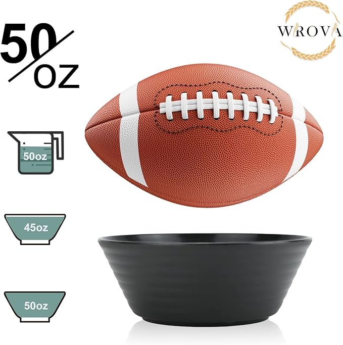 Wheat Straw Bowl Sets,6 PCS Unbreakable Big Cereal Bowl 50 OZ,Microwave and Dishwasher Safe Bowls,Large Salad Bowls for Camping,Picnic,Apartment,Dorm,RV (Classic Series)