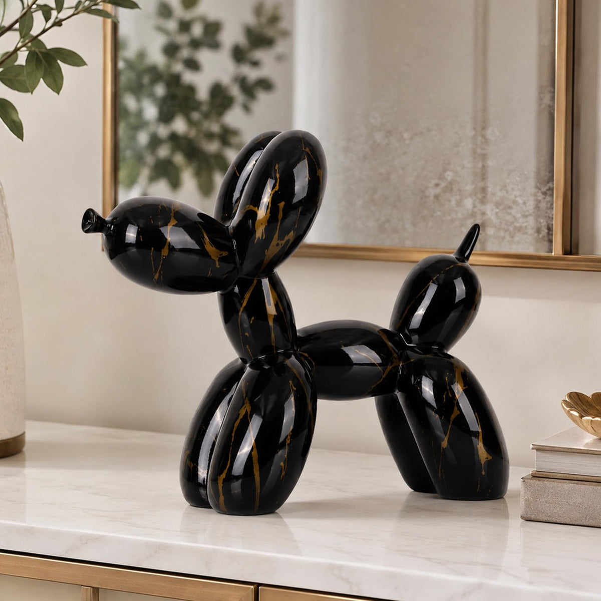 XIAOMAGG Creative Balloon Dog Sculpture Modern Home Decoration Trendy Animal Art Ornaments Collection Figurine Bedroom Living Room Office Desktop Resin Decors