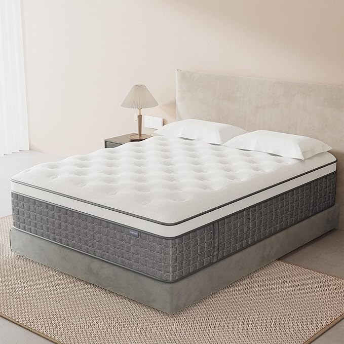 Mattress Queen Size, Medium Firm 10 Inch Mattress with Extra Lumbar & Shoulder Support, Queen Size mattresses with Gel Memory Foam Pain Relief - Fiberglass Free - No Odor - 365 Night Trial