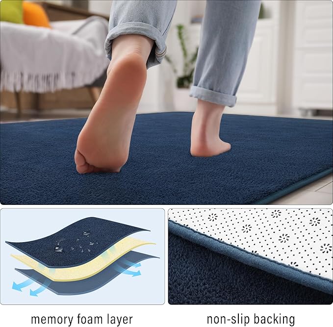 Soft Rugs for Living Room 6x9 Navy Blue, Minimalist Area Rug for Bedroom Nursery Dining Table Dorm, Large Throw Rugs for Men Boys Girls Kids Room Indoor Floor Carpets