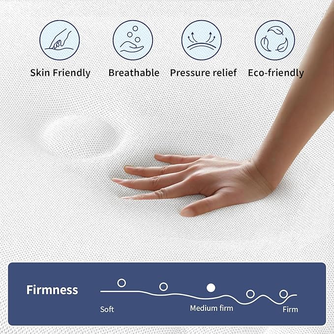 Queen Mattress 10 Inch, Memory Foam Mattress with Pocket Spring, Soft & Comfortable Medium Firm, Motion Isolation, Pressure Relief, CertiPUR-US Certified (80"*60"*10")