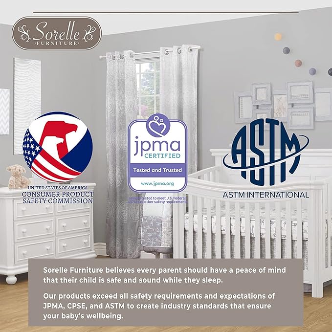 Sorelle Furniture Paxton Crib, Classic 4-In-1 Convertible Crib, Made of Wood, Non-Toxic Finish, Wooden Baby Bed, Toddler Bed, Child’s Daybed and Full-Size Bed, Nursery Furniture - White