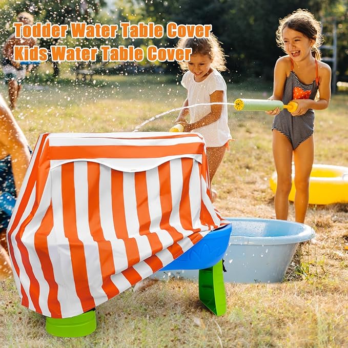 Kids Water Table Cover for Step 2 Rain Showers Splash Pond Water Table, Outdoor Waterproof Anti-UV Kids Water Play Table Cover (Orange)