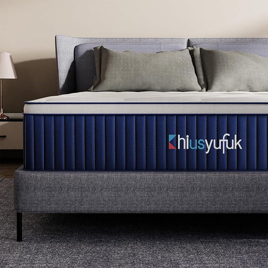 12 Inch Queen Size Mattress in a Box,Hybrid Mattress,Gel Memory Foam Individually Wrapped Pocket Coils Innerspring Pressure Relief,Soft,CertiPUR-US Certified,Fiberglass-Free