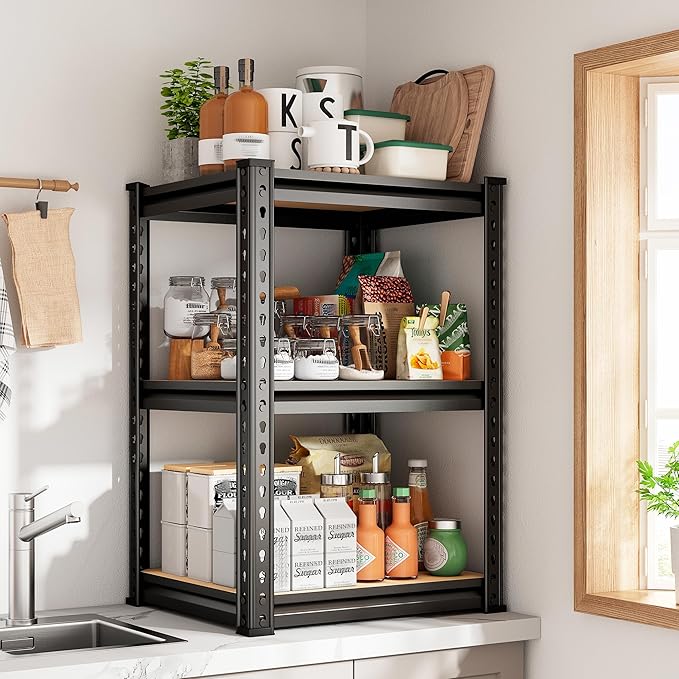 REIBII Storage Shelves 6 Tier Garage Shelving Heavy Duty Metal Shelving Loads 2250LBS Adjustable Metal Shelves for Warehouse Pantry Kitchen Closet 16" W x 16" D x 72" H