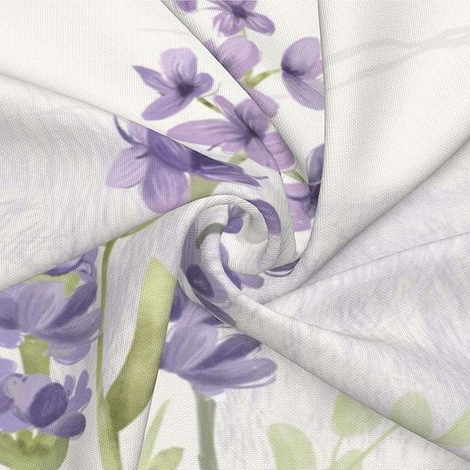 Spring Lavender Pillow Cover 20x20 Inch Set of 2, Purple Flowers Throw Pillow Covers Summer Watercolor Floral Decorations Linen Cushion Covers Farmhouse Home Decor for Sofa Couch Outdoor