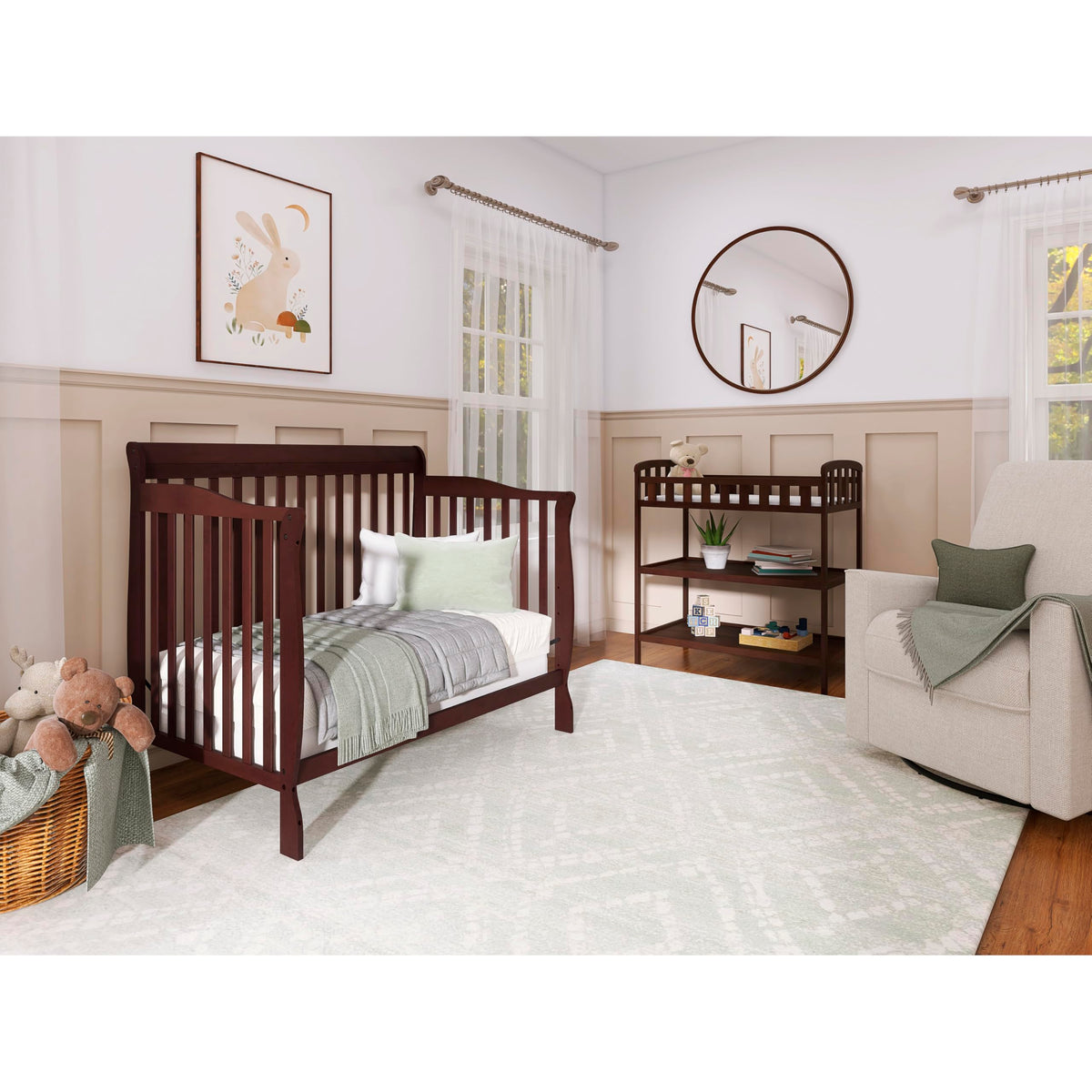 Dream On Me Ashton 4-in-1 Convertible Crib in Espresso, Greenguard Gold, JPMA Certified, Non-Toxic Finishes, Features 4 Mattress Height Settings, Made of Solid Pinewood